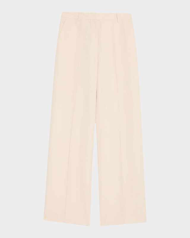 Gates Wide-Leg Silk-Linen Pants